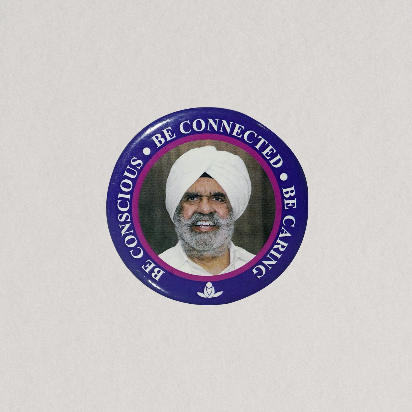 "Be Conscious, Be Connected, Be Caring" Photo Brooch Pin