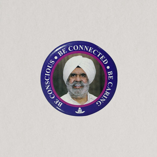 "Be Conscious, Be Connected, Be Caring" Photo Brooch Pin