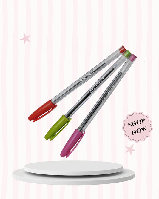 Go Jolly Ballpoint Saino Pen - 4 (Random Color and Style)