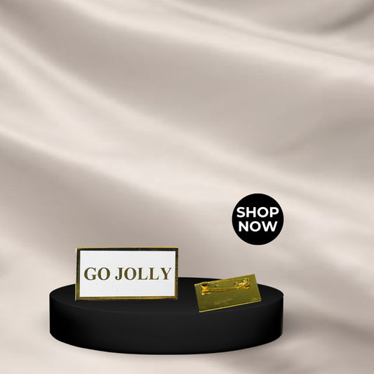 गो जॉली ब्रास ब्रोच पिन - गोल्ड फिनिश
